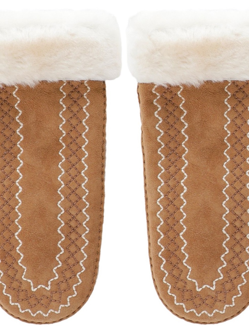 Ugg Atherson Embroidered Mittens with fur NWT
